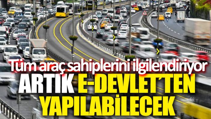 Tüm araç sahiplerini ilgilendiriyor! Artık e-Devlet'ten yapılabilecek