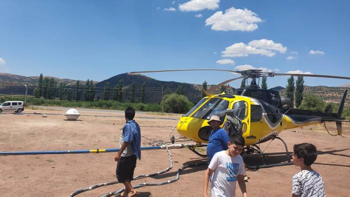 Gölbaşı'nda helikopterle maden araştırması yapılıyor