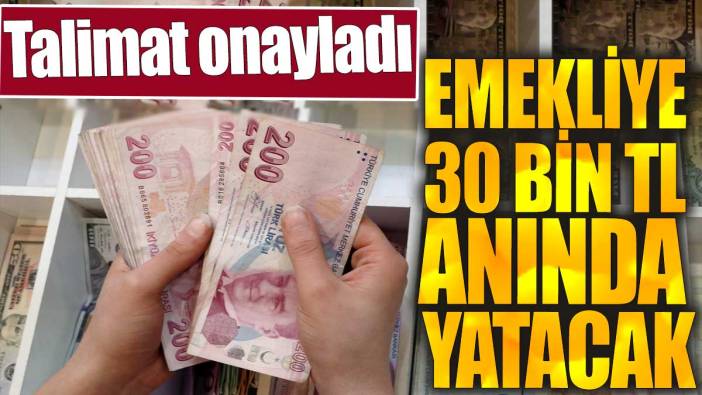 Emekliye 30 bin TL anında yatacak. Talimat onayladı