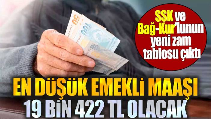SSK ve Bağ-Kur'lunun yeni zam tablosu çıktı. En düşük emekli maaşı 19 bin 422 TL olacak