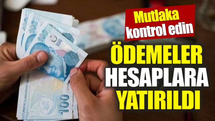 Ödemeler hesaplara yatırıldı! Mutlaka kontrol edin
