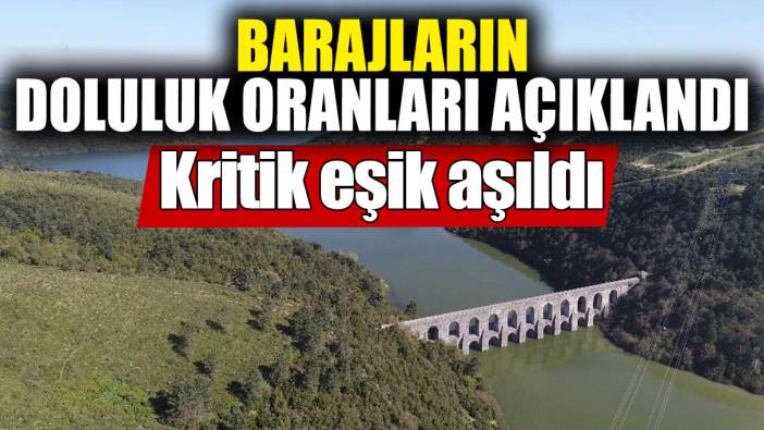 Barajların doluluk oranları açıklandı! Kritik eşik aşıldı