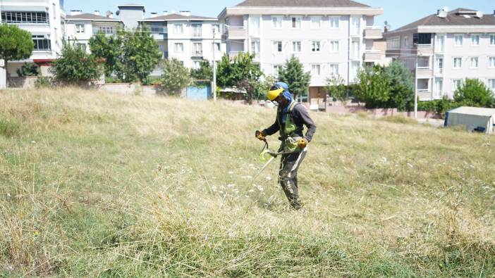 Çayırova'da yabani ot temizliği devam ediyor