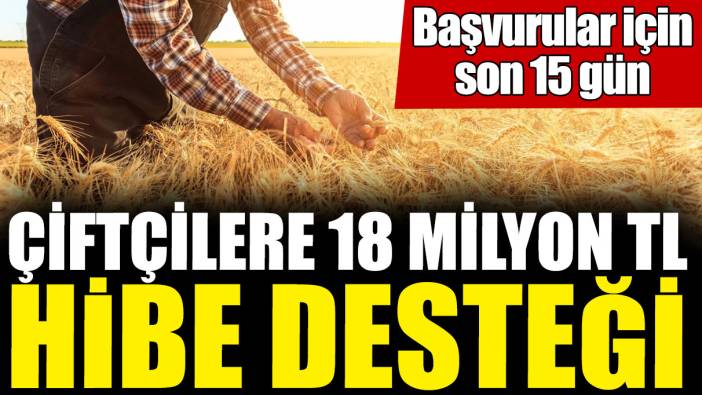 Çiftçilere 18 milyon TL hibe desteği! Başvurular için son 15 gün