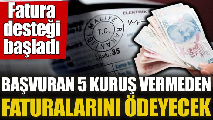 Fatura desteği başladı! Başvuran 5 kuruş vermeden faturalarını ödeyecek