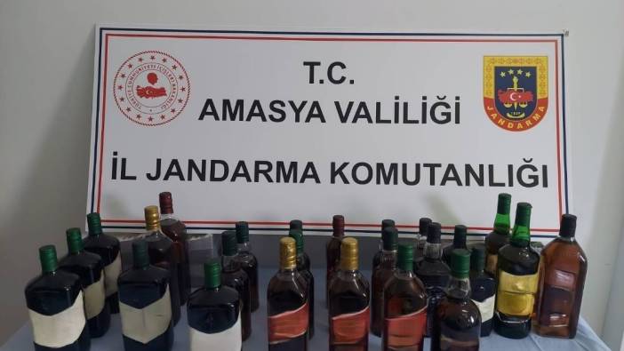 Amasya'da onlarca kaçak içki yakalandı