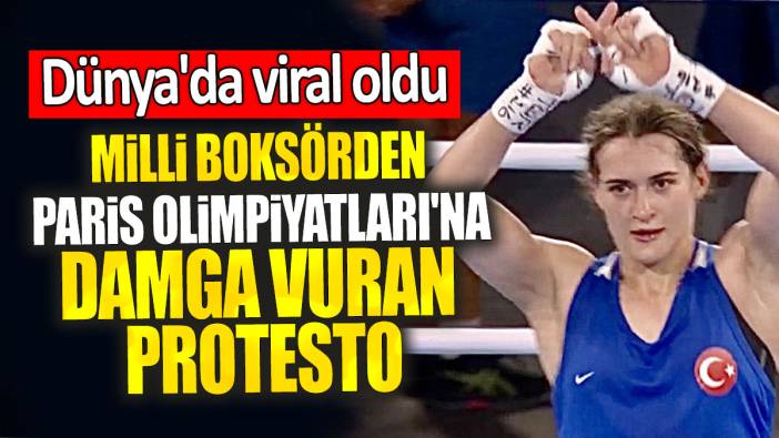 Milli boksörden Paris Olimpiyatları'na damga vuran protesto: Dünya'da viral oldu