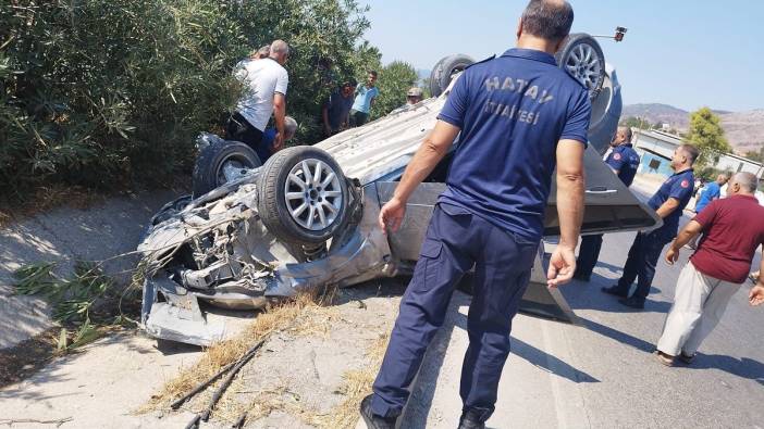 Hatay'da otomobil takla attı: 3 yaralı