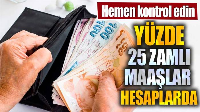 Yüzde 25 zamlı maaşlar hesaplarda: Hemen kontrol edin