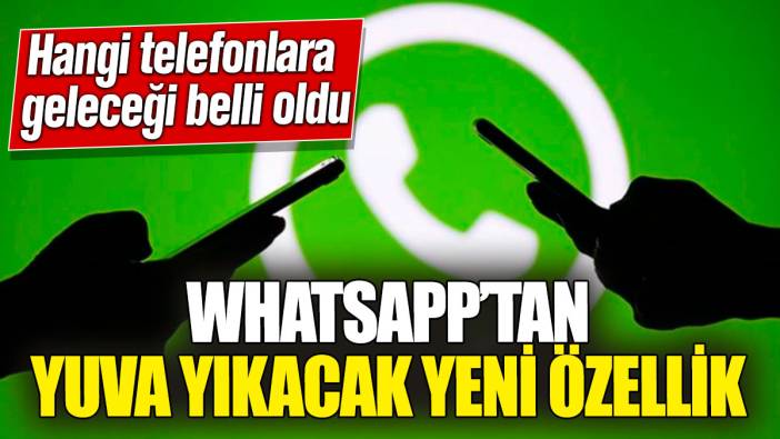 WhatsApp’tan yuva yıkacak yeni özellik! Hangi telefonlara geleceği belli oldu