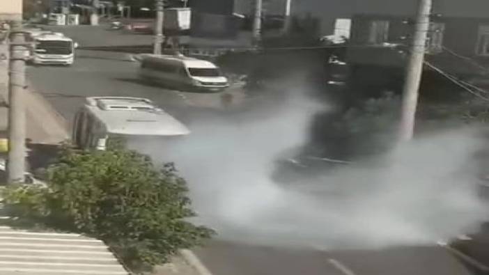 Halk otobüsünde çıkan yangın korkuttu