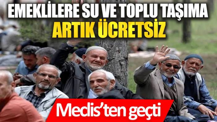 Emekliler yaşadı artık ücretsiz: Meclis'ten geçti