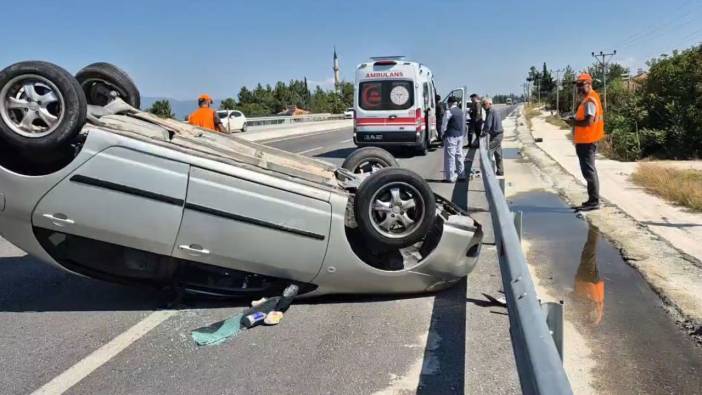 Burdur-Fethiye kara yolunda kontrolden çıkan otomobil takla attı: 2 yaralı