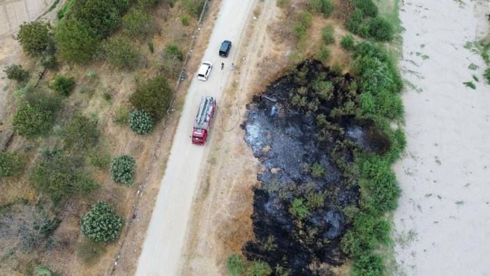 Aydın'da yıldırım düşmesi sonucu yangın çıktı