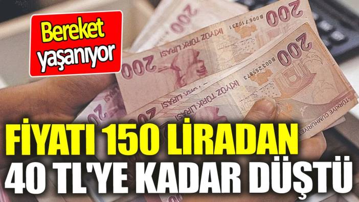 Fiyatı 150 liradan 40 TL'ye kadar düştü! Bereket yaşanıyor