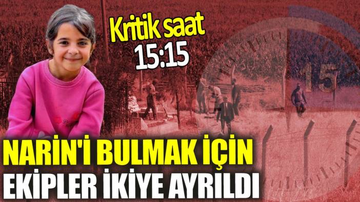 Narin'i bulmak için ekipler ikiye ayrıldı ‘Kritik saat 15:15’