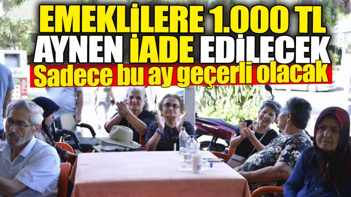 Emeklilere sadece bu aylık 1.000 TL iade edilecek