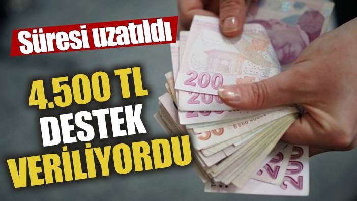 4 bin 500 TL destek veriliyordu! Süresi uzatıldı