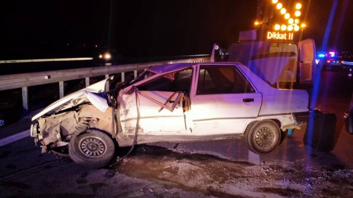 Kontrolden çıkan otomobile arkadan başka araç çarptı