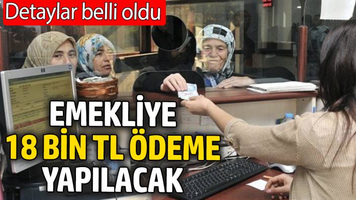 Emekliye 18 bin TL ödeme yapılacak. Detaylar belli oldu