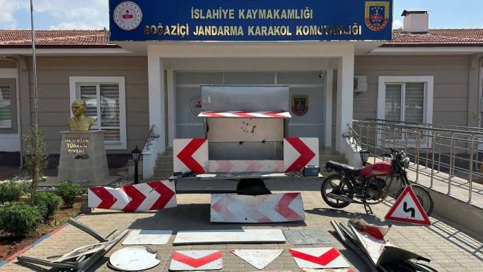 Gaziantep’te levha çalan şüpheli yakalandı
