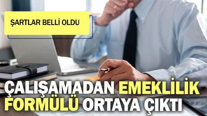 Çalışamadan emeklilik formülü ortaya çıktı: Şartlar belli oldu