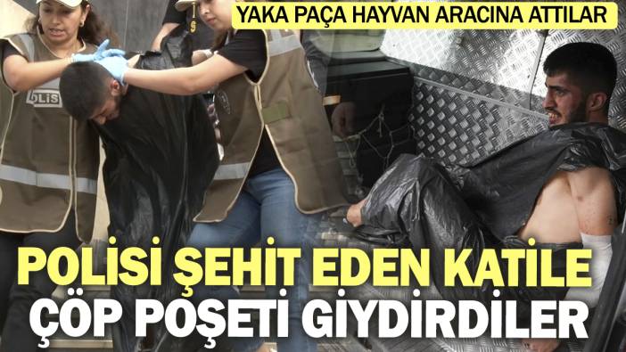 Polisi şehit eden katile çöp poşeti giydirdiler! Yaka paça hayvan aracına attılar