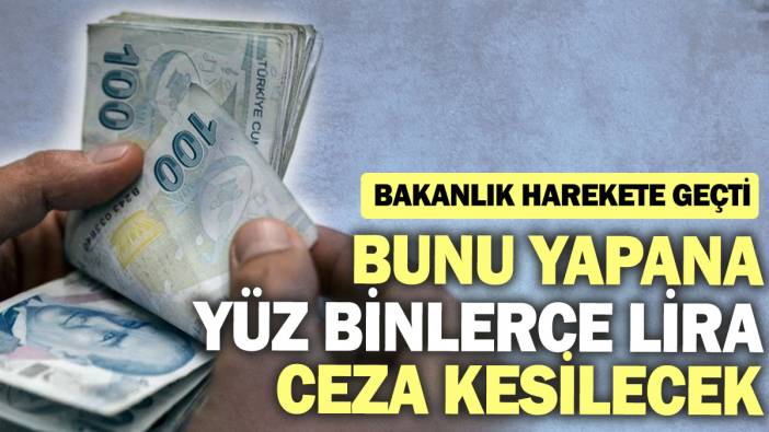 Bakanlık harekete geçti: Bunu yapana yüz binlerce lira ceza kesilecek