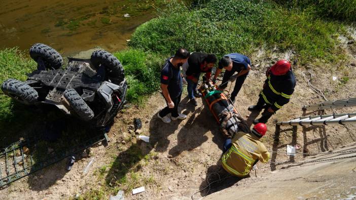 ATV virajı alamadı: Dereye uçtu