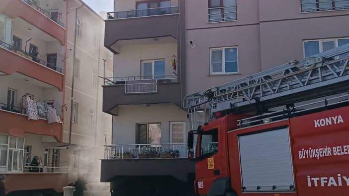 Konya'da 4 katlı apartmanın bodrumunda yangın paniği