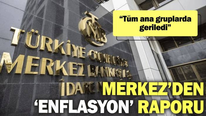 Merkez’den ‘enflasyon’ raporu: Tüm ana gruplarda geriledi