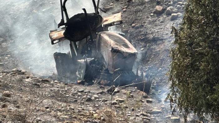 Sürücü devrilen traktörün altında can verdi