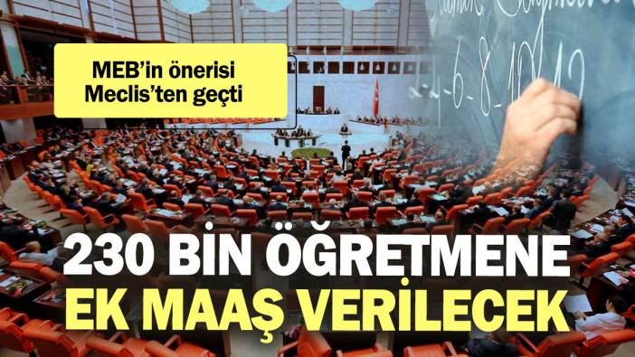 230 bin öğretmene ek maaş verilecek! MEB’in önerisi Meclis’ten geçti!