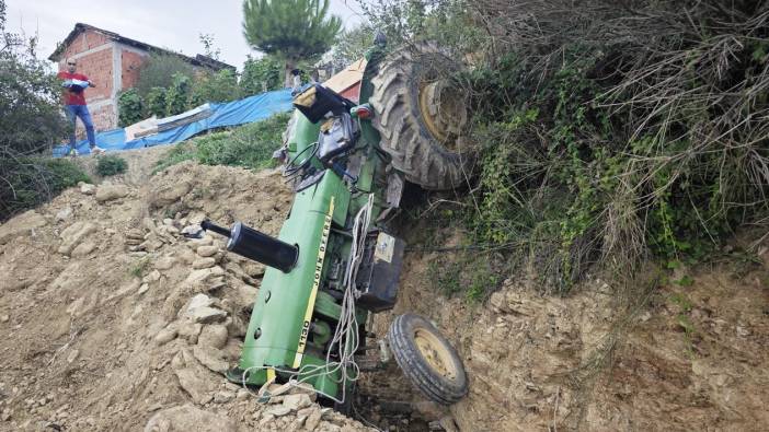 Samsun'da traktör şarampole düştü