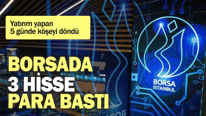 Borsa İstanbul'da 3 hisse para bastı: Yatırım yapan 5 günde köşeyi döndü