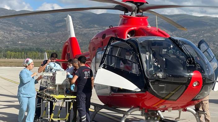 Hasta bebek ambulans helikopterle Ankara'ya sevk edildi