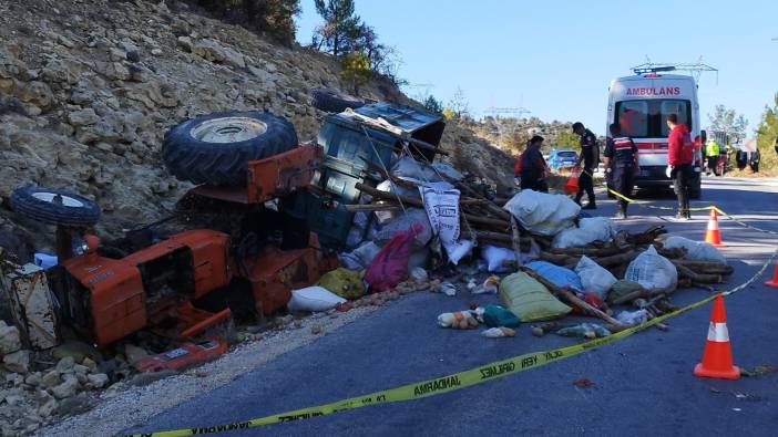 Mersin'de traktör devrildi: 1 ölü