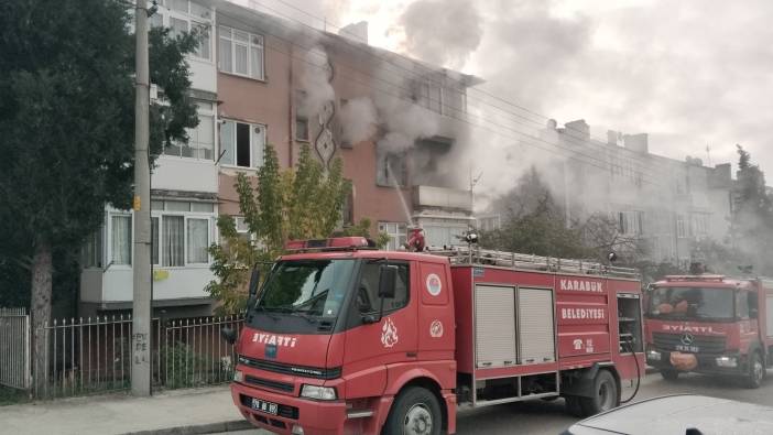 Karabük'te apartman dairesinde yangın