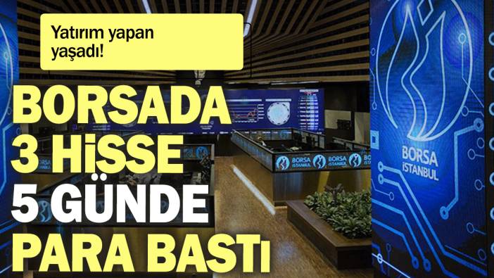 Borsada 3 hisse 5 günde para bastı: Yatırım yapan yaşadı!