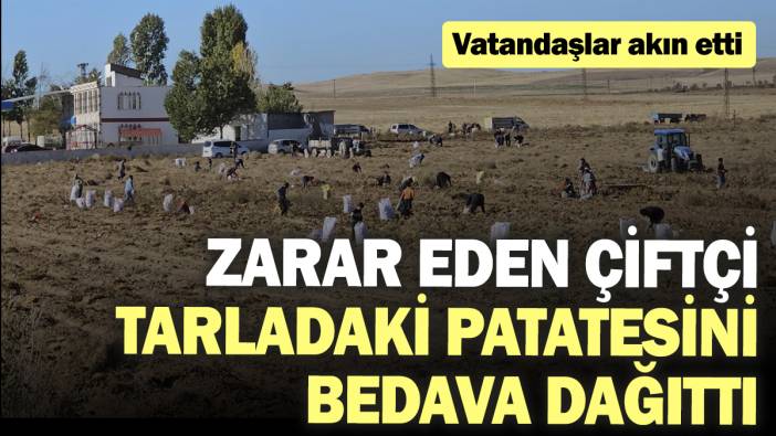 Zarar eden çiftçi tarladaki patatesini bedava dağıttı. Vatandaşlar akın etti