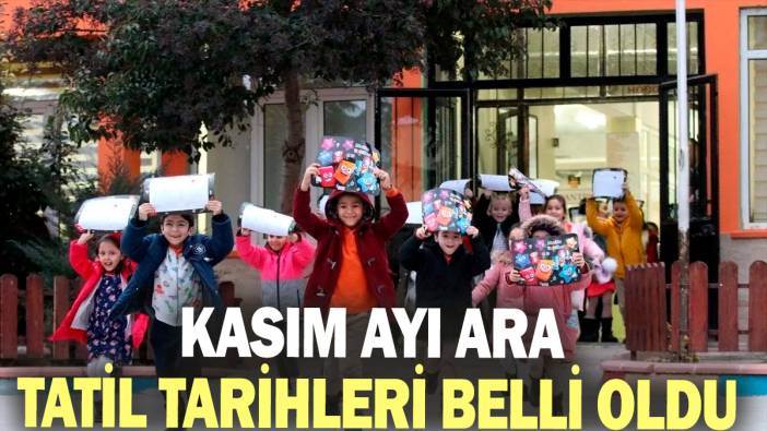 Kasım ayı ara tatil tarihleri belli oldu