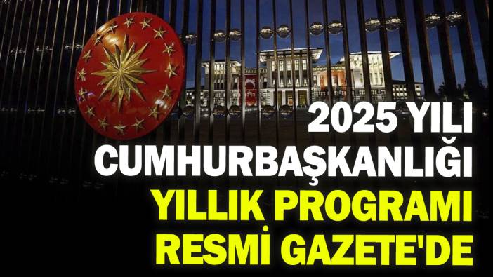 '2025 Yılı Cumhurbaşkanlığı Yıllık Programı' Resmi Gazete'de