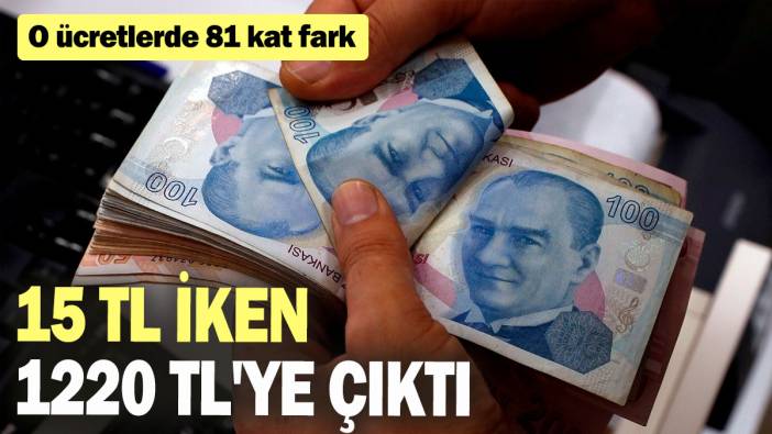 15 TL iken 1220 TL'ye çıktı: O ücretlerde 81 kat fark