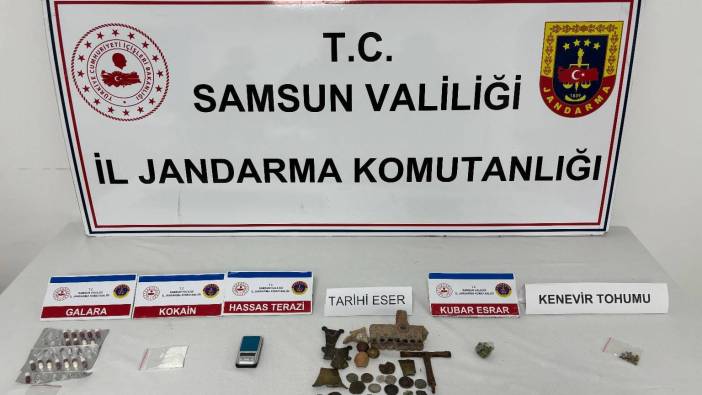 Samsun'da çok sayıda tarihi eser ve uyuşturucu ele geçirildi