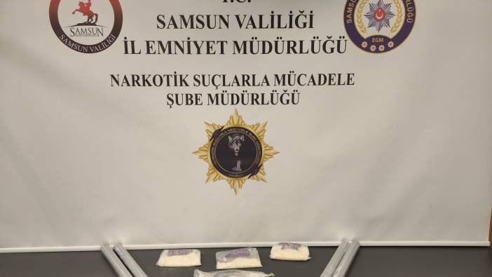 Samsun'da alüminyum boru içinde 768 gram metamfetamin ele geçirildi