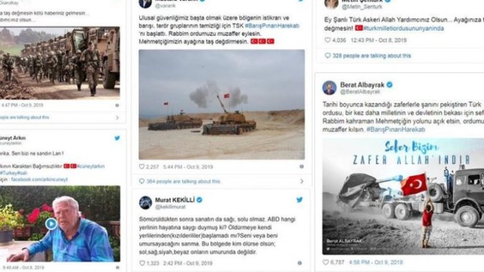 Barış Pınarı Harekatına destek paylaşımları