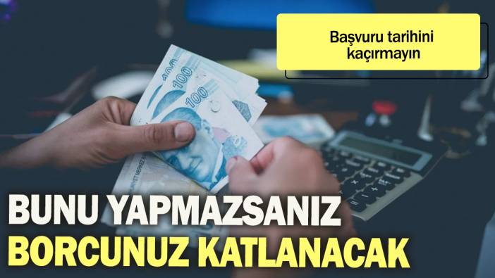 Bunu yapmazsanız borcunuz katlanacak: Başvuru tarihini kaçırmayın