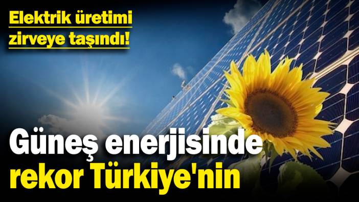 Güneş enerjisinde rekor Türkiye'nin! Elektrik üretimi zirveye taşındı