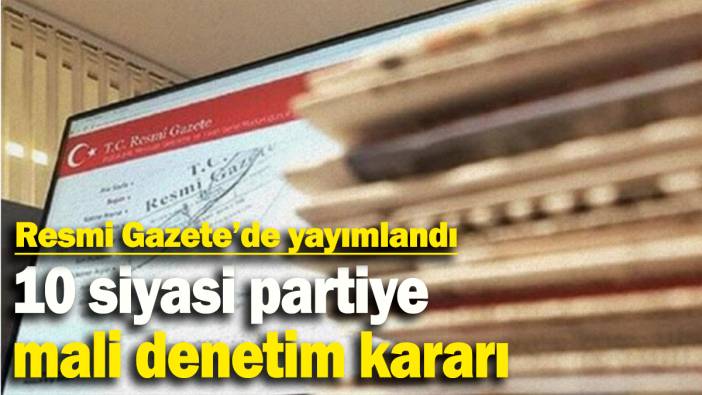 10 siyasi partiye mali denetim kararı: Resmi Gazete'de yayımlandı