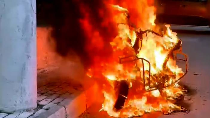 Söke'de korkutan motosiklet yangını